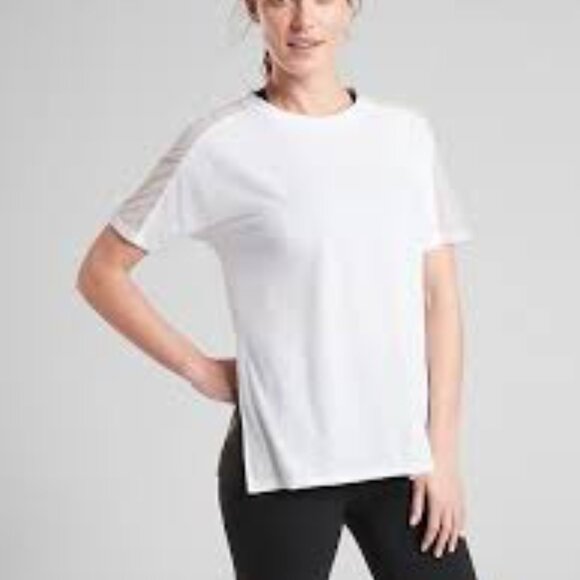 Athleta Essence Mesh Hybrid Tee NWT Sz M - Picture 2 of 6
